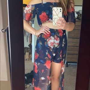 Connected two piece romper / dress